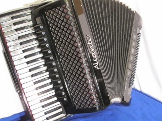 New Aliante 4 voice grey pearloid key black piano accordion